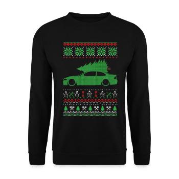 Christmas Ugly Sweater - Unisex Pullover - Schwarz - Vorne - Alina (178cm) & Michal (187cm)