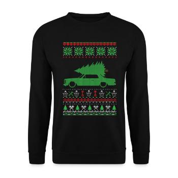 Christmas Ugly Sweater - Unisex Sweatshirt - black - Front - Alina (178cm) & Michal (187cm)