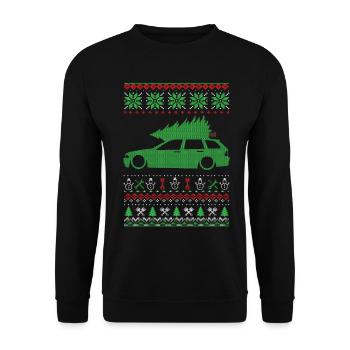 Christmas Ugly Sweater - Unisex Sweatshirt - black - Front - Alina (178cm) & Michal (187cm)