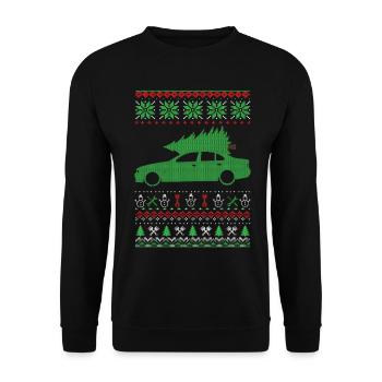 Christmas Ugly Sweater - Unisex Sweatshirt - black - Front - Alina (178cm) & Michal (187cm)