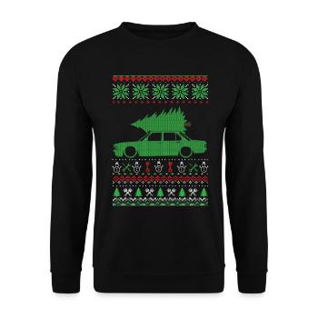 Christmas Ugly Sweater - Unisex Sweatshirt - black - Front - Alina (178cm) & Michal (187cm)