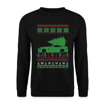 Christmas Ugly Sweater - Unisex Sweatshirt - black - Front - Alina (178cm) & Michal (187cm)