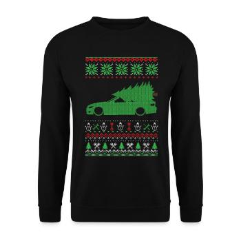 Christmas Ugly Sweater - Unisex Sweatshirt - black - Front - Alina (178cm) & Michal (187cm)
