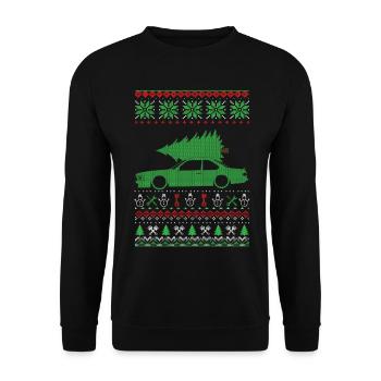 Christmas Ugly Sweater - Unisex Sweatshirt - black - Front - Alina (178cm) & Michal (187cm)
