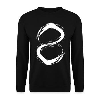 zahl 8 nummer acht Vektor weiß - Unisex Sweatshirt - black - Front - Alina (178cm) & Michal (187cm)