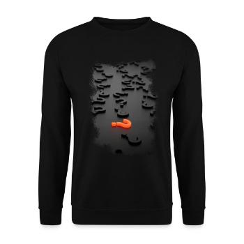 Effet de point d'interrogation de conception 3D - Sweat-shirt Unisexe - noir - Devant - Alina (178cm) & Michal (187cm)