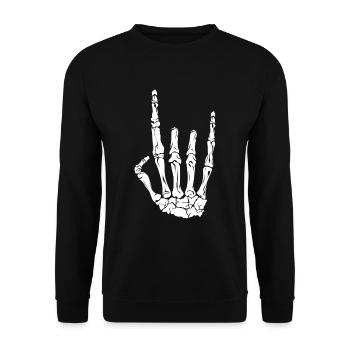 Skeleton Rock Heavy Metal Hand - Unisex Sweatshirt - black - Front - Alina (178cm) & Michal (187cm)