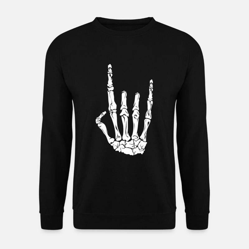 Skeleton Rock-Schwermetallhand - Unisex Pullover - Schwarz