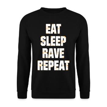Techno - musique techno - manger, dormir, rave - Sweat-shirt Unisexe - noir - Devant - Alina (178cm) & Michal (187cm)
