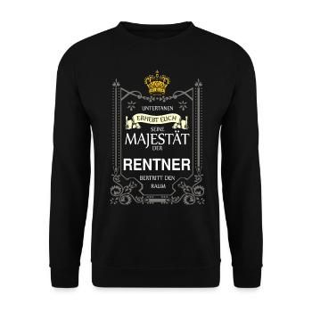 Rentner Majestät - Unisex Pullover - Schwarz - Vorne - Alina (178cm) & Michal (187cm)