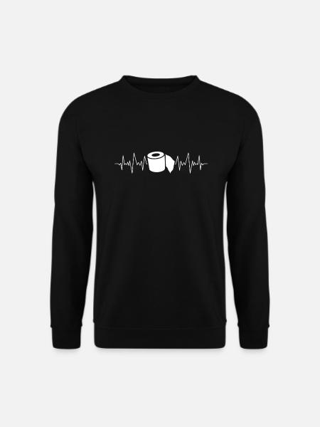 KLOPAPIER - TOILETTENPAPIER - HEARTBEAT - GESCHENK - Unisex Pullover - Schwarz
