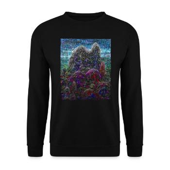 Mountain Impressionism Embroidery Painting - Unisex Sweatshirt - black - Front - Alina (178cm) & Michal (187cm)