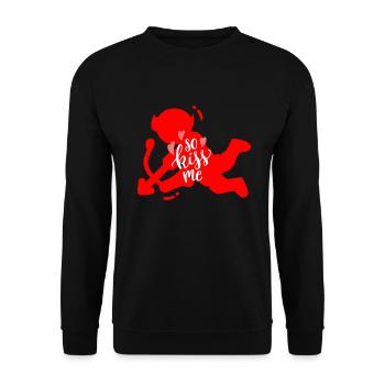 Saint Valentin, Saint Valentin, Saint Valentin - Sweat-shirt Unisexe - noir - Devant - Alina (178cm) & Michal (187cm)