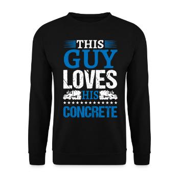 Loves His Concrete Bétonnier Cadeau - Sweat-shirt Unisexe - noir - Devant - Alina (178cm) & Michal (187cm)