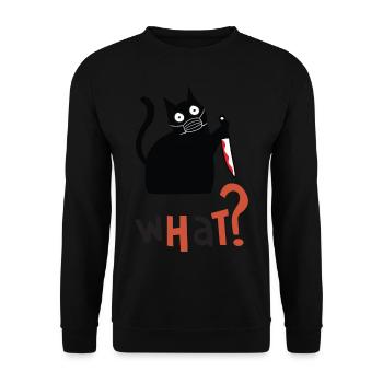 Cat What Black Cat Shirt Murderous Cat With Knife - Unisex Sweatshirt - black - Front - Alina (178cm) & Michal (187cm)