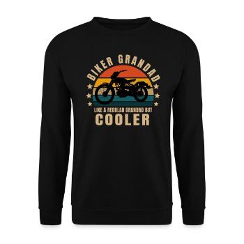 biker grandad - Unisex Sweatshirt - black - Front - Alina (178cm) & Michal (187cm)