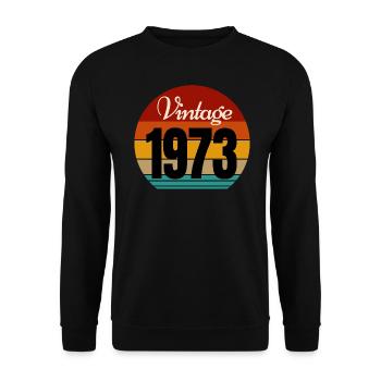Jahrgang 1973 - Unisex Pullover - Schwarz - Vorne - Alina (178cm) & Michal (187cm)