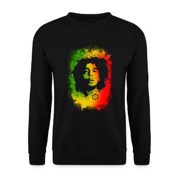 Ondoyance - Schablone rasta - Unisex Pullover - Schwarz - Vorne - Alina (178cm) & Michal (187cm)