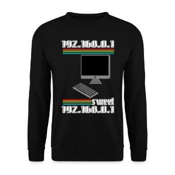 192.168.01 sweet 192.168.0.1 - Unisex Sweatshirt - black - Front - Alina (178cm) & Michal (187cm)