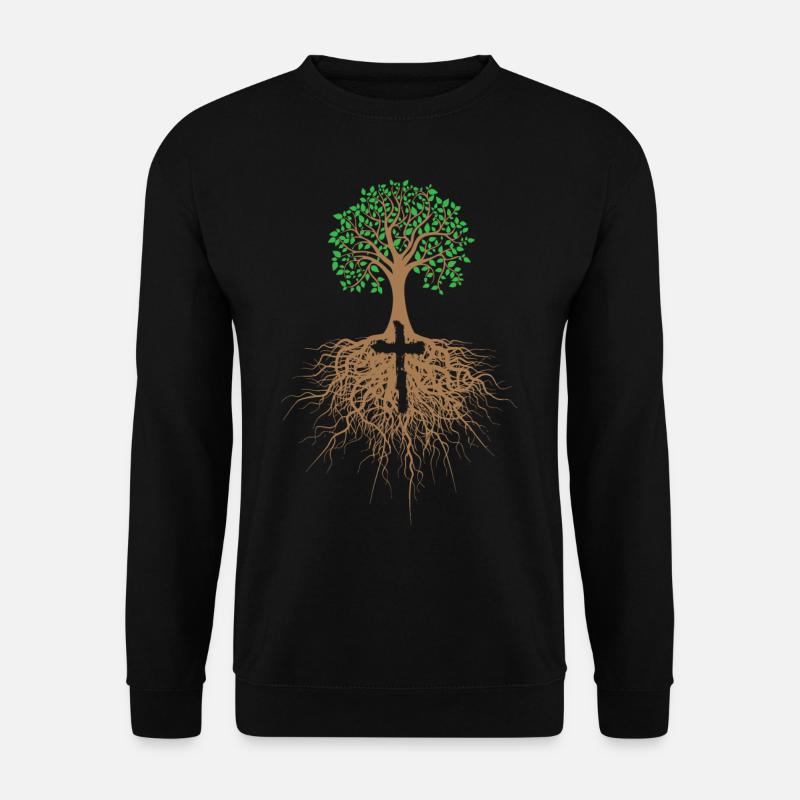Baum mit Kreuz christliche Religion Jesus Christus - Unisex Pullover - Schwarz