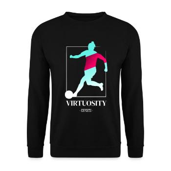 Virtuoser Frauenfußball - Unisex Pullover - Schwarz - Vorne - Alina (178cm) & Michal (187cm)