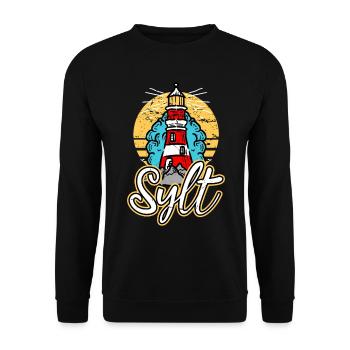 Sylt Allemagne City Lighthouse Skyline Font - Sweat-shirt Unisexe - noir - Devant - Alina (178cm) & Michal (187cm)