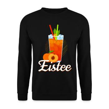 Eistee Pfirsich Design Tee - Unisex Pullover - Schwarz - Vorne - Alina (178cm) & Michal (187cm)