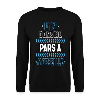 Marseille, humour - Sweat-shirt Unisexe - noir - Devant - Alina (178cm) & Michal (187cm)