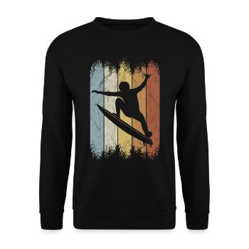 Style rétro Wellenreiter Kick Out Surfer - Sweat-shirt Unisexe - noir - Devant - Alina (178cm) & Michal (187cm)