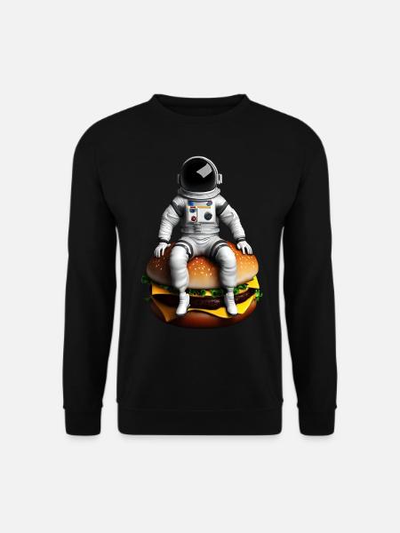 Space Astronaut Cheeseburger - Unisex Sweatshirt - black