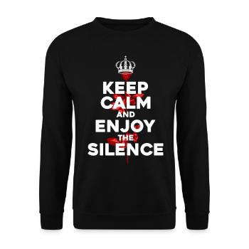 Keep Calm graphic - Unisex Sweatshirt - black - Front - Alina (178cm) & Michal (187cm)