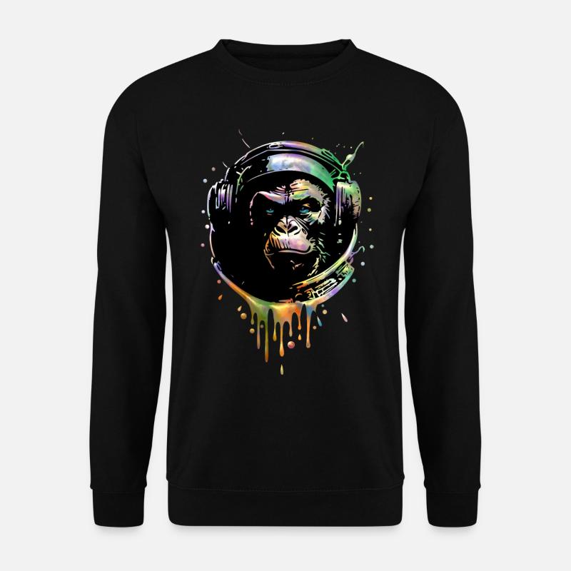 Affenastronaut - Unisex Pullover - Schwarz