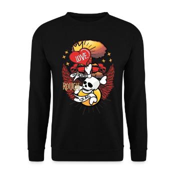 LOVE OVERCOMES ROUGH SEAS - Unisex Sweatshirt - black - Front - Alina (178cm) & Michal (187cm)