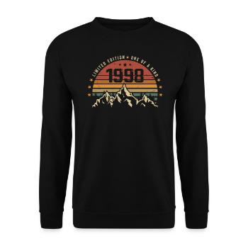 Born in 1998 - Vintage Birthday Gift 1998 - Unisex Sweatshirt - black - Front - Alina (178cm) & Michal (187cm)