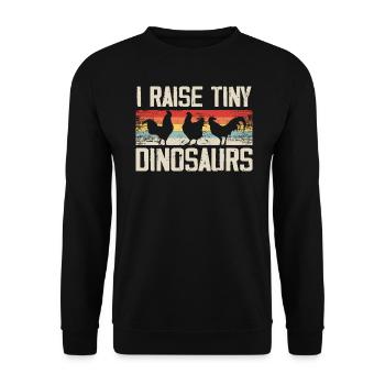 I Raise Tiny Dinosaurs Vintage Retro Chicken - Unisex Sweatshirt - black - Front - Alina (178cm) & Michal (187cm)