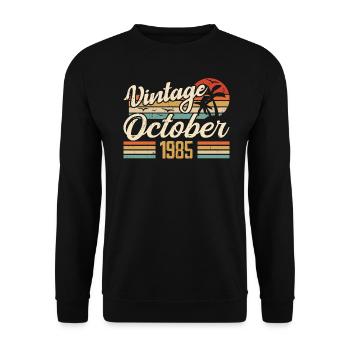 October 1985 Anniversary Gift - 1985 - Unisex Sweatshirt - black - Front - Alina (178cm) & Michal (187cm)