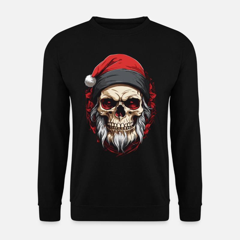 Santas Festliche Schädelträume - Unisex Pullover - Schwarz