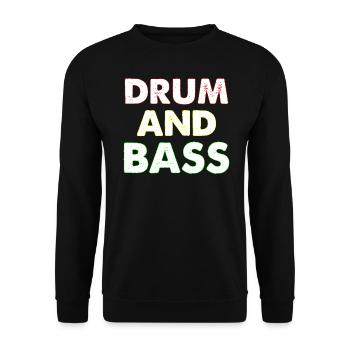 Drum n Bass Vintage Bold Red Yellow Green - Unisex Sweatshirt - black - Front - Alina (178cm) & Michal (187cm)