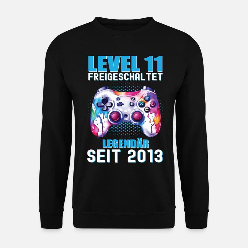 11. Geburtstag Level 11 Freigeschaltet Gamer - Unisex Pullover - Schwarz