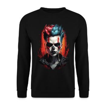 Gamer Girl: Apocalyptic Elegance - Unisex Sweatshirt - black - Front - Alina (178cm) & Michal (187cm)
