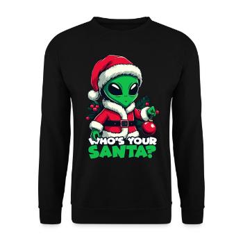 Père Noël Alien - Sweat-shirt Unisexe - noir - Devant - Alina (178cm) & Michal (187cm)