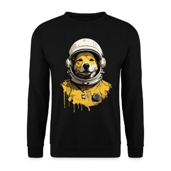 Dog Cool Astronaut Space Space Technology - Unisex Sweatshirt - black - Front - Alina (178cm) & Michal (187cm)