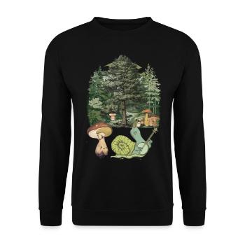 Enfant Escargot Habitant De La Forêt Musique Enfant - Sweat-shirt Unisexe - noir - Devant - Alina (178cm) & Michal (187cm)