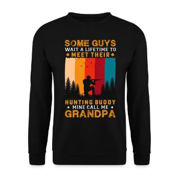 Certains gars chassé copain Grand-père Grand-père Drôle - Sweat-shirt Unisexe - noir - Devant - Alina (178cm) & Michal (187cm)