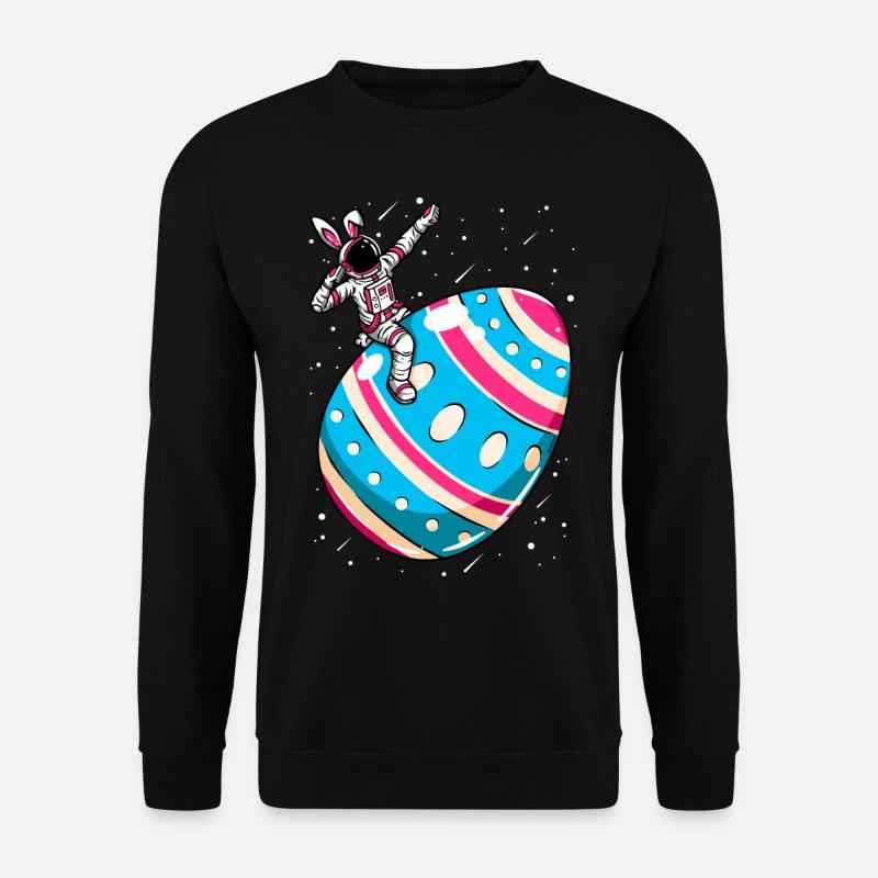 Astronaut - Weltraum-Osterei - Unisex Pullover - Schwarz