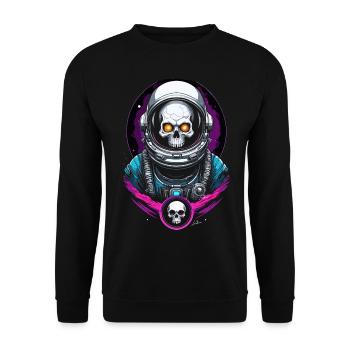 Astronaut Space Skull - Unisex Sweatshirt - black - Front - Alina (178cm) & Michal (187cm)