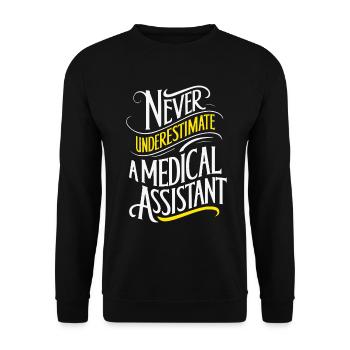 MFA - Die stille Kraft im Gesundheitswesen - Unisex Pullover - Schwarz - Vorne - Alina (178cm) & Michal (187cm)