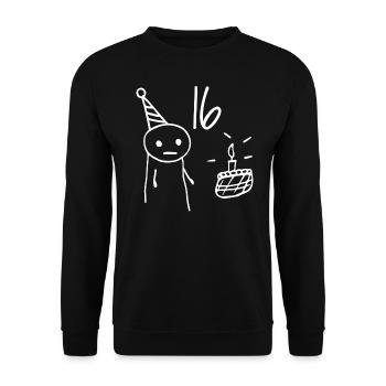 16 ans - Cadeau 16e Anniversaire Amusant 16 ans - Sweat-shirt Unisexe - noir - Devant - Alina (178cm) & Michal (187cm)