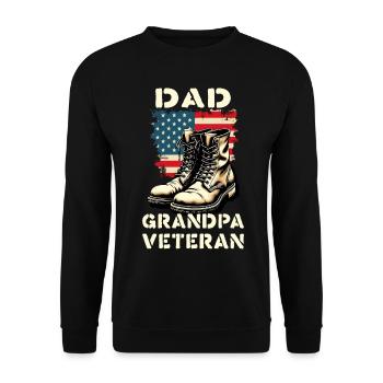 Fier papa grand-père vétéran bottes patriotique États-Unis - Sweat-shirt Unisexe - noir - Devant - Alina (178cm) & Michal (187cm)