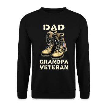 Papa Grand-père Vétéran - Sweat-shirt Unisexe - noir - Devant - Alina (178cm) & Michal (187cm)